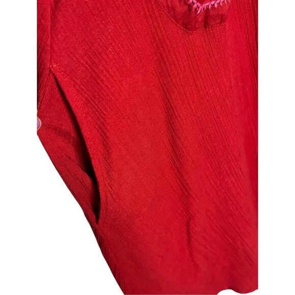 Gudrun Sjoden Embroidered Button Front Shacket Dress Women’s Size Medium - Picture 6 of 8